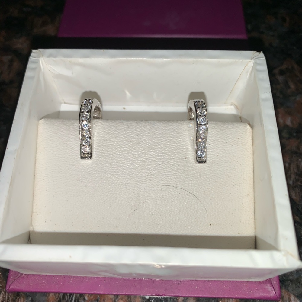 Small hoop silver earrings